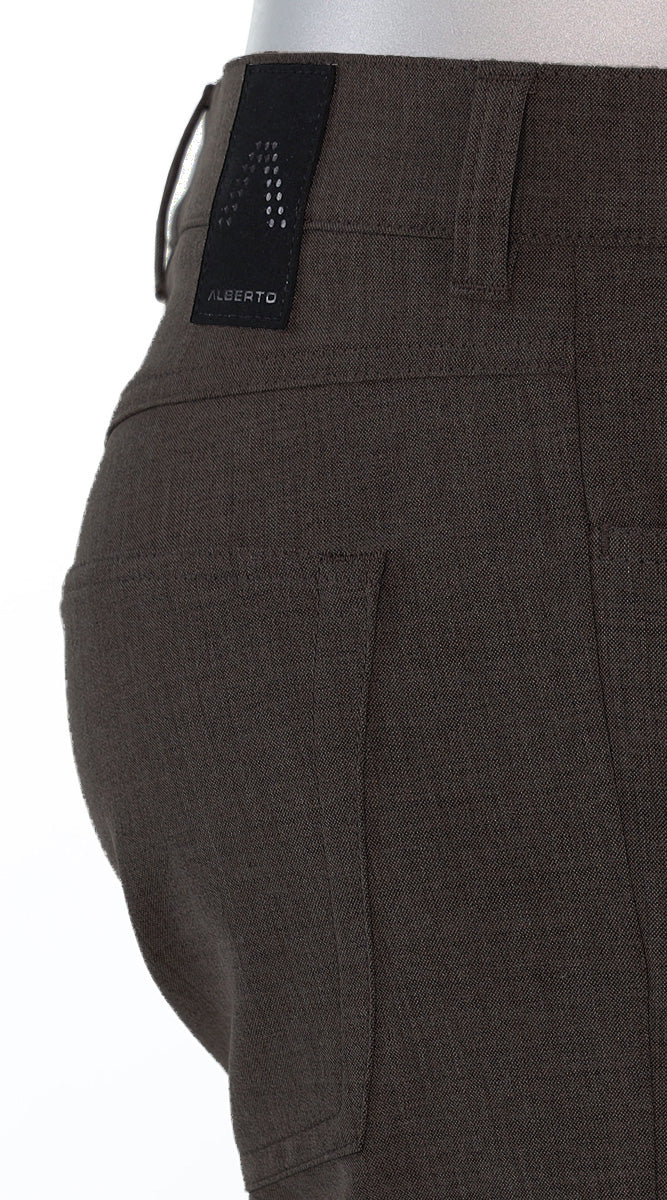Alberto Pipe Ceramica Brown Pants Closer Side View