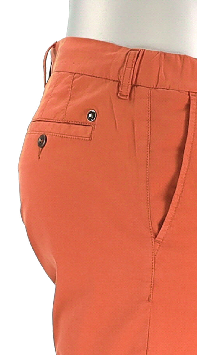 Alberto Lou Super Light Cotton Pant Brick Closer Side View