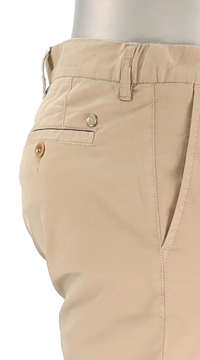 Alberto Lou Super Light Cotton Pant Tan Closer Side View