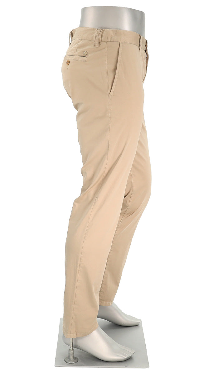Alberto Lou Super Light Cotton Pant Tan Side View
