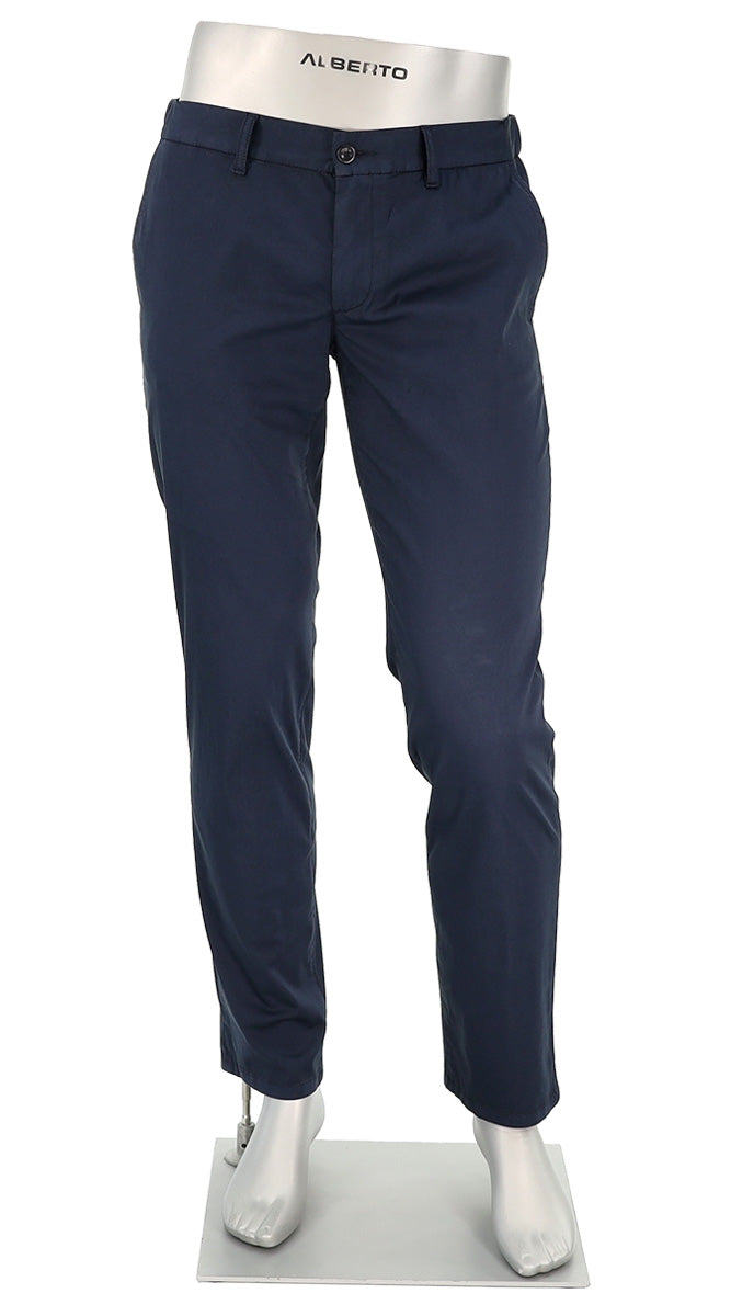 Alberto Lou Super Light Cotton Pant Navy - Alberto Pants USA 