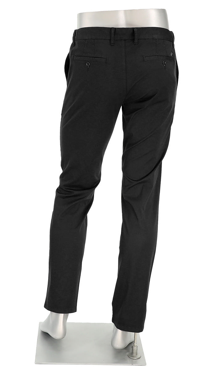 Alberto Lou Super Light Cotton Pant Black Back View 