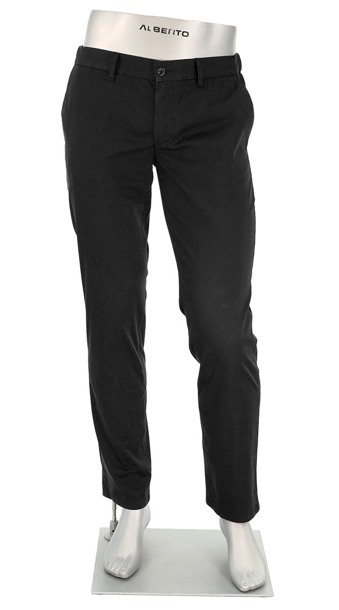 Alberto Lou Super Light Cotton Pant Black - Alberto Pants USA