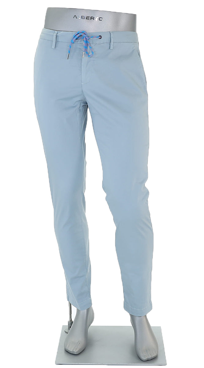 Alberto Cotton Super Light Slim Pant Blue - Alberto Pants USA