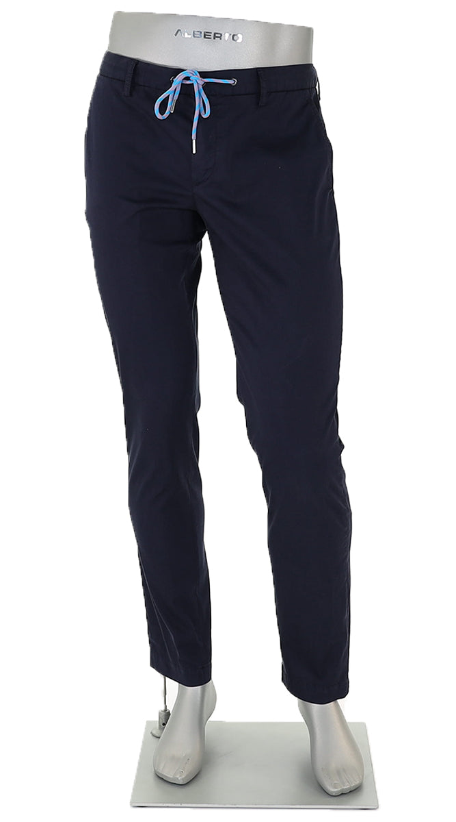 Alberto Cotton Super Light Slim Pant Navy - Alberto Pants USA