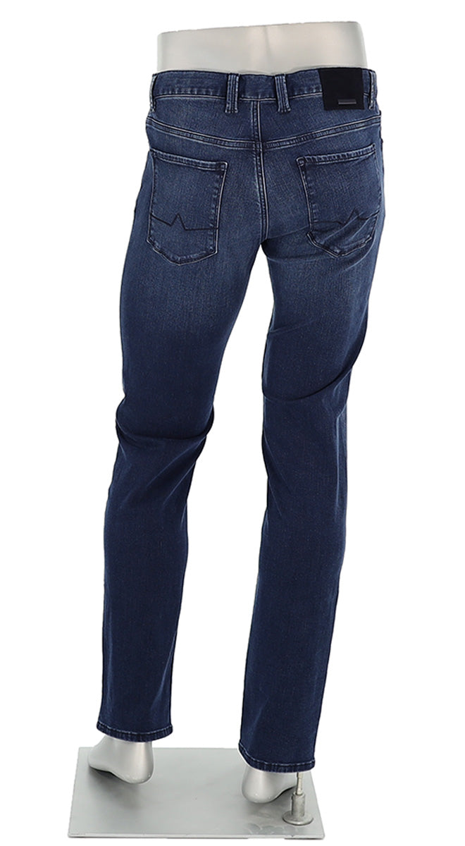 Alberto Pipe Denim Super Stretch Indigo Back View 