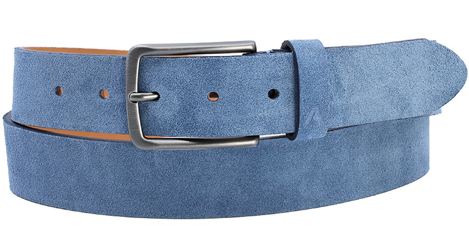 Alberto Harrison Suede Belt Blue - Alberto Belts USA