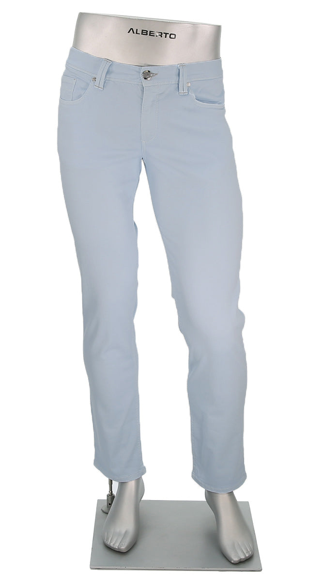 PIPE STRETCH COLORED DENIM POWDER BLUE