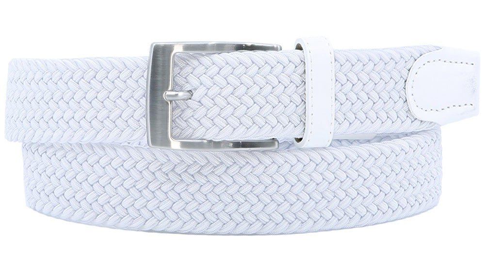 Alberto Levi Stretch Belt White - Alberto Belts USA