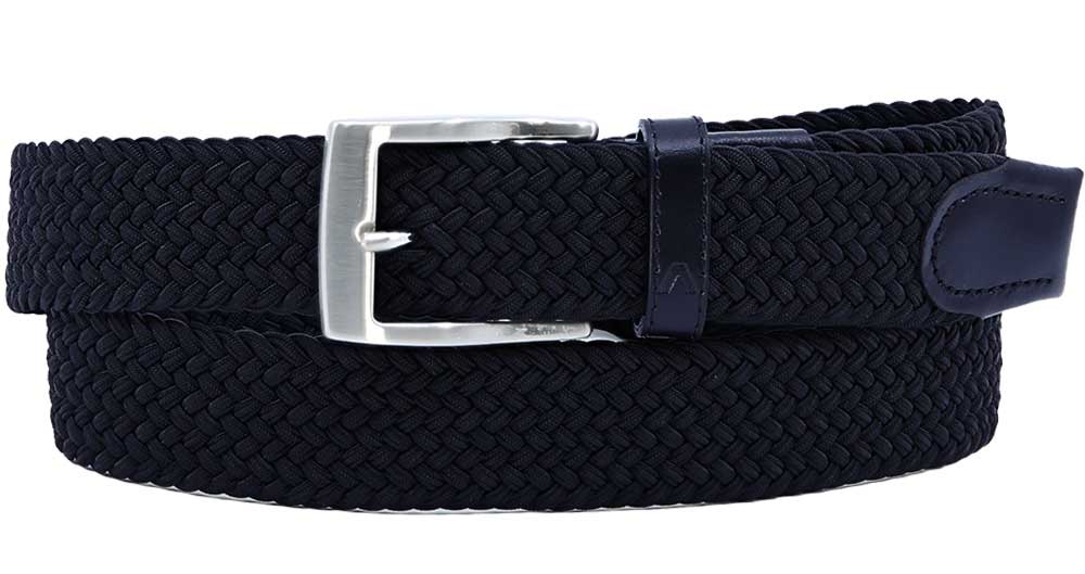 Alberto Levi Braided Belt Navy