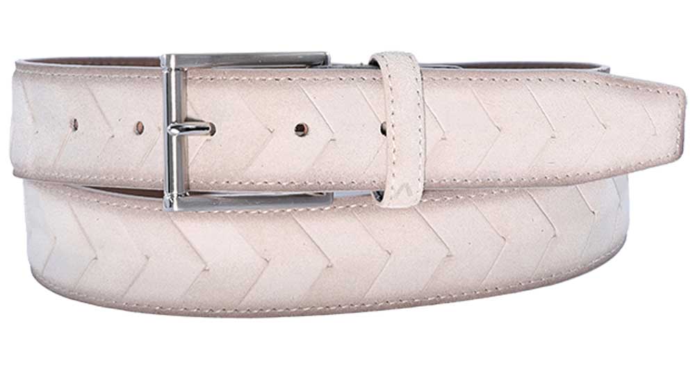 Alberto Hugo Leather Belt Light Grey