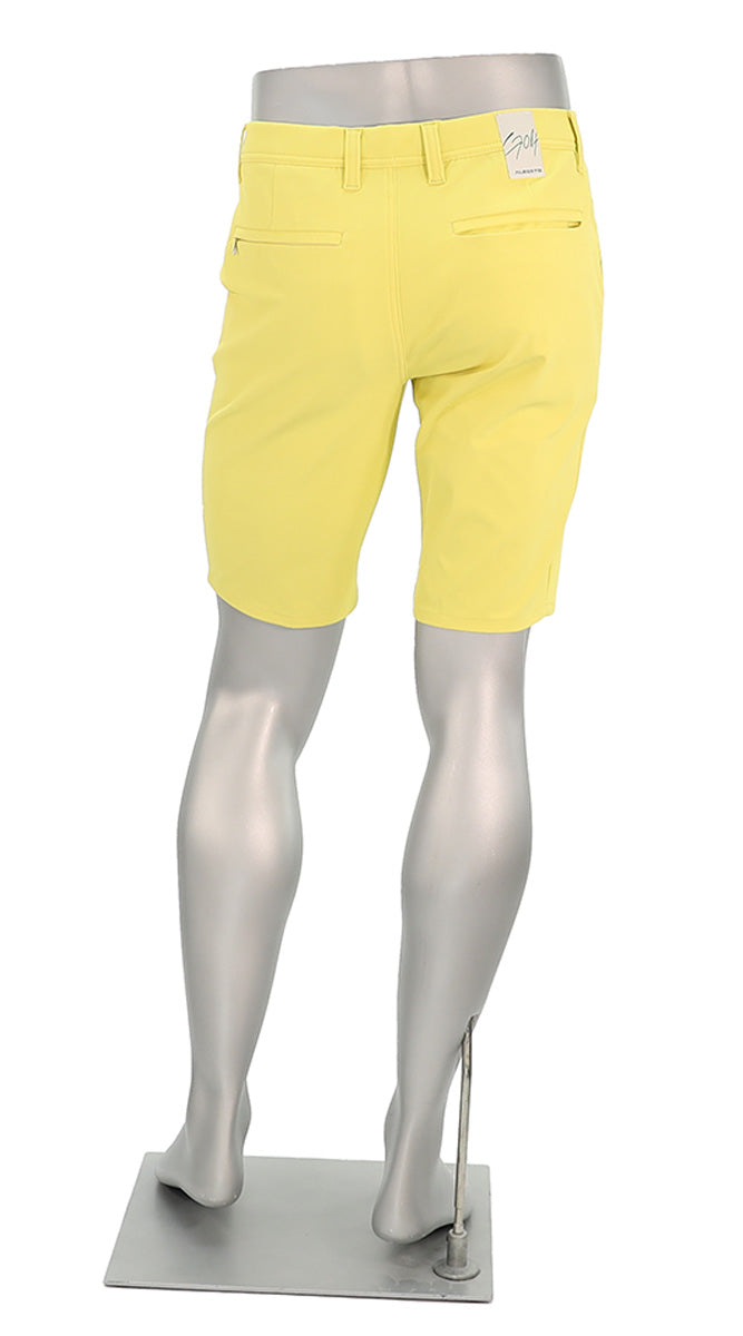 Alberto Earnie Golf 3x Dry Shorts Yellow Back View 