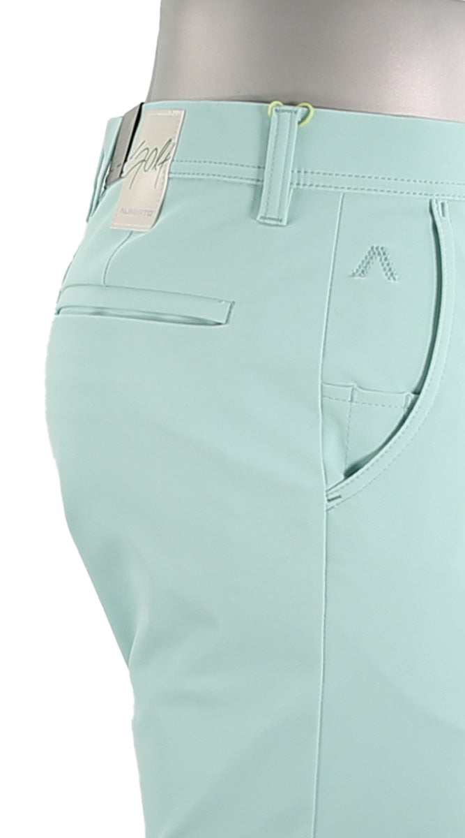 Alberto Earnie Golf 3X Dry Shorts Seafoam Closer Side View 