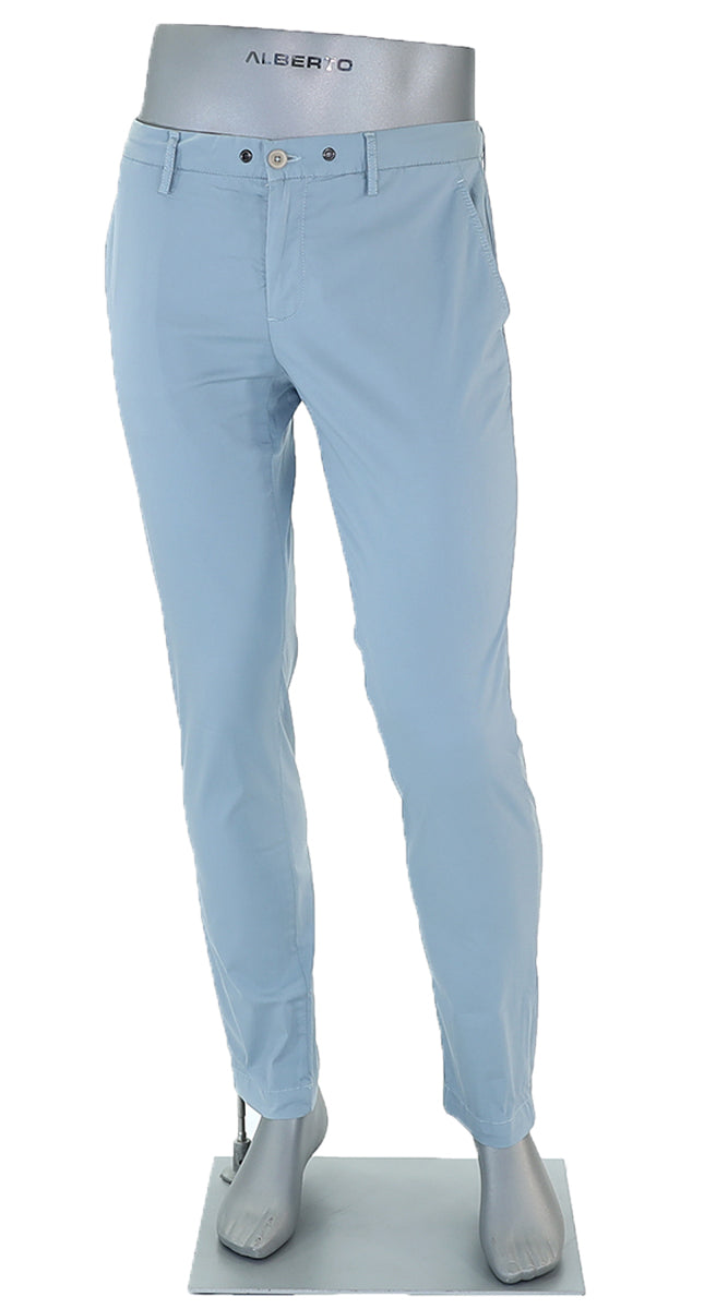 Alberto Cotton Super Light Slim Pant Blue Front View