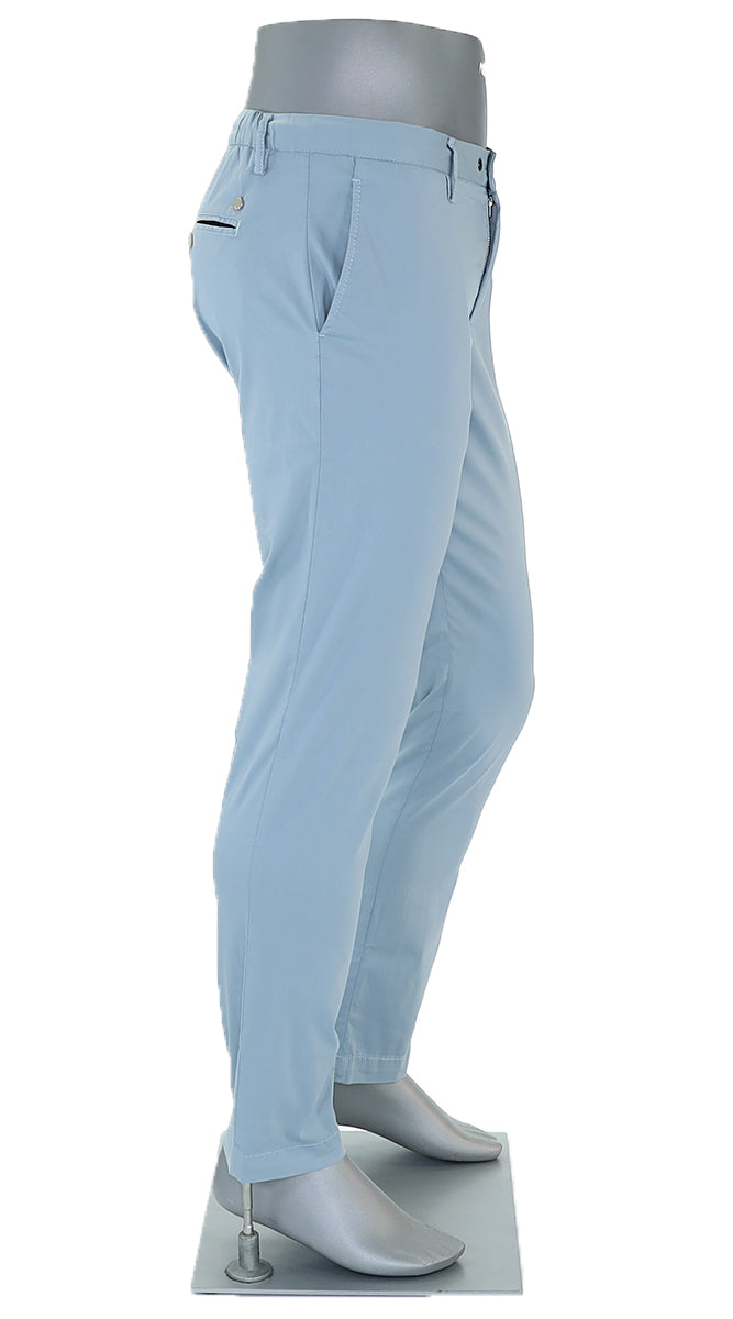 Alberto Cotton Super Light Slim Pant Blue Side View