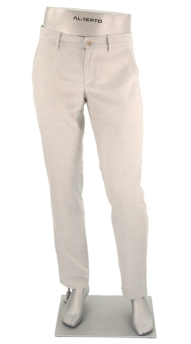 Alberto Lou Linen Blend Lt. Silver Grey - Alberto Pants USA