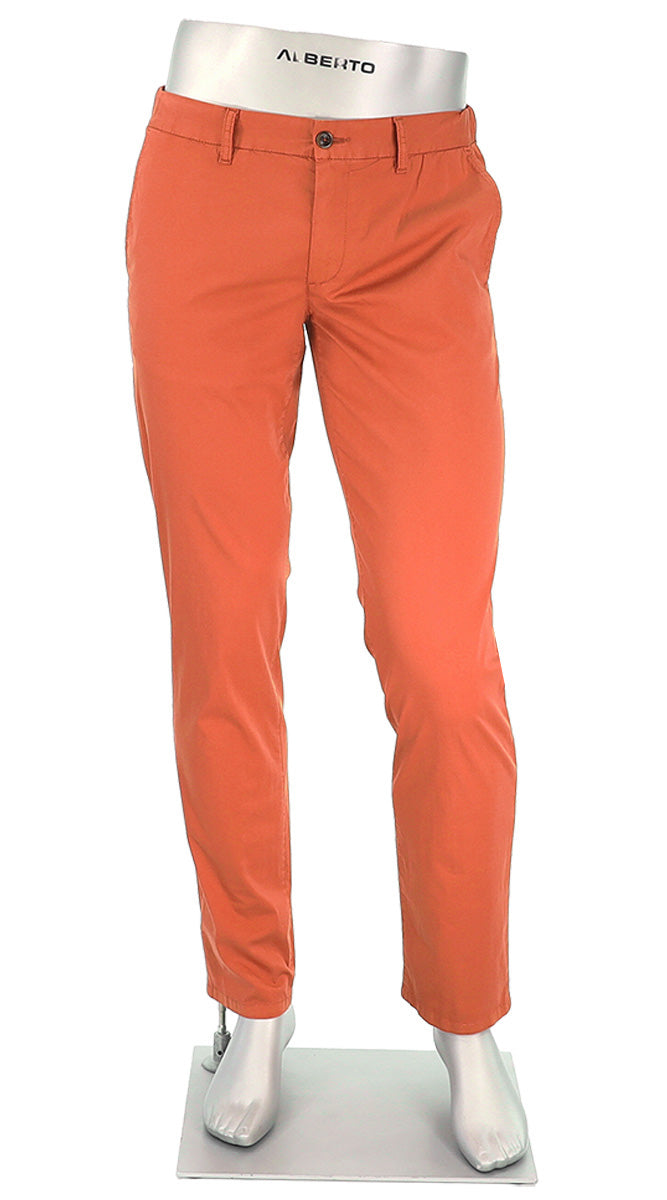 Alberto Lou Super Light Cotton Pant Brick - Alberto Pants USA
