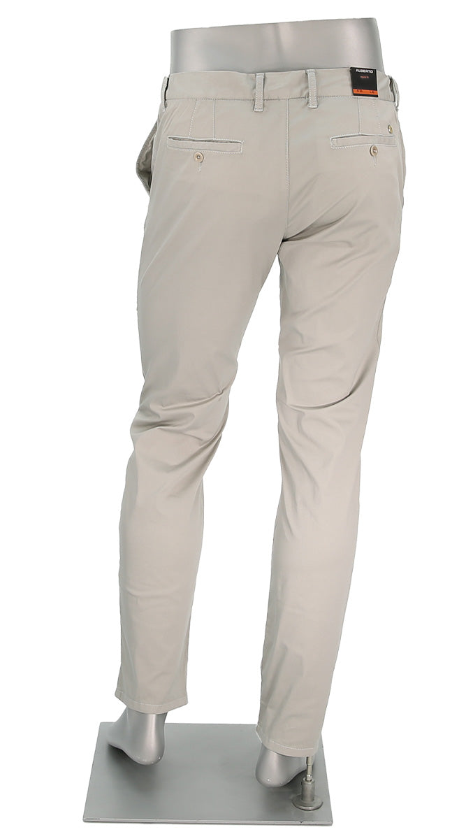 Alberto Lou Super Light Cotton Pant Stone Back View 