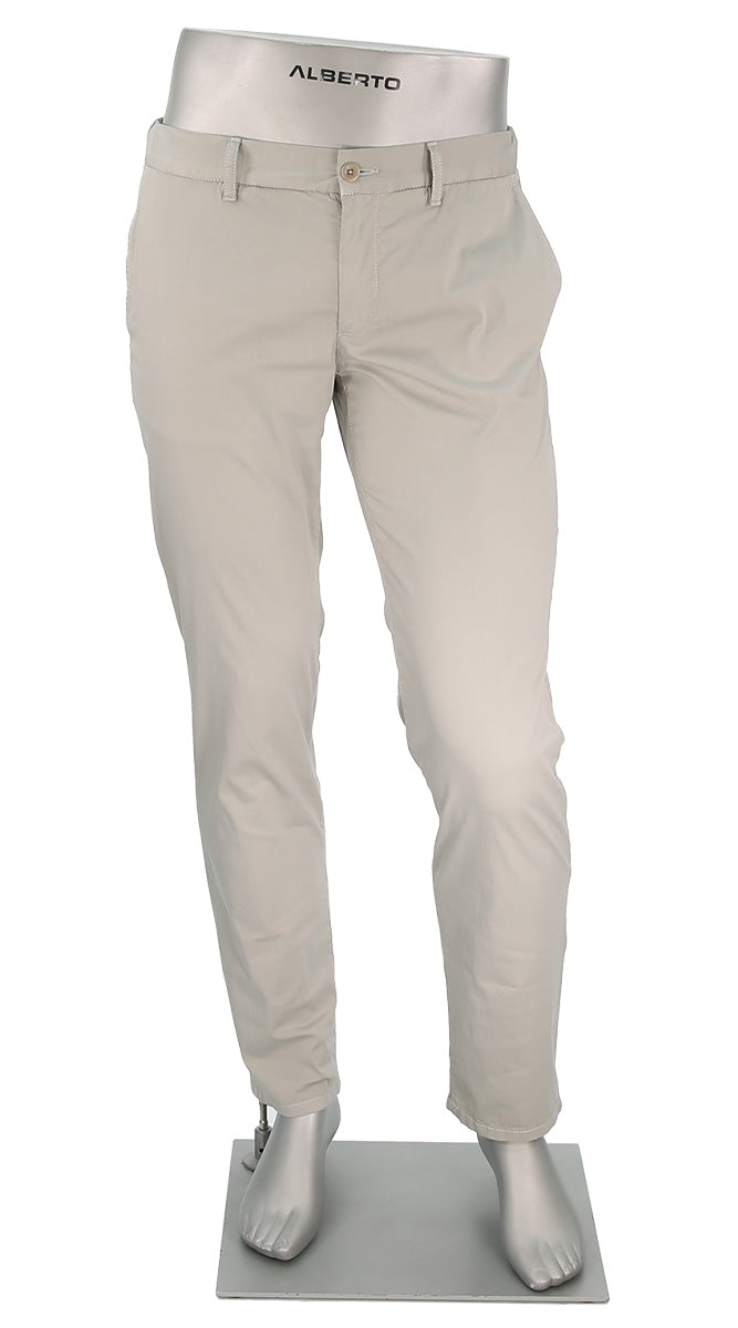 Alberto Lou Super Light Cotton Pant Stone - Alberto Pants USA 