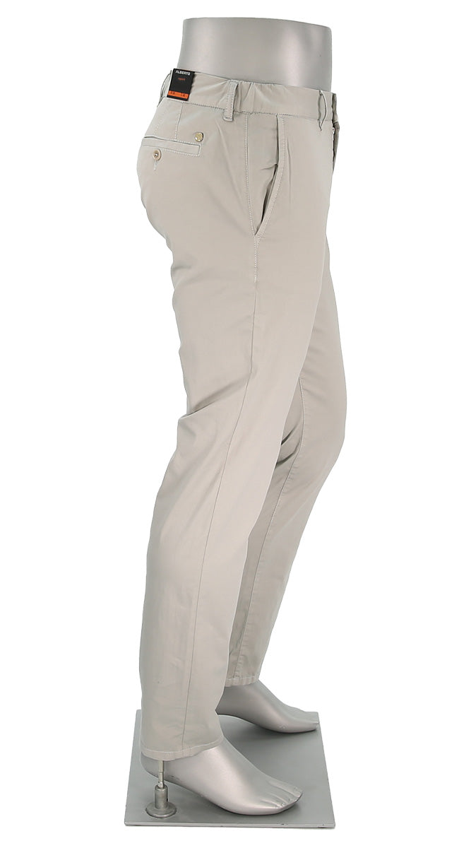 Alberto Lou Super Light Cotton Pant Stone Side View 