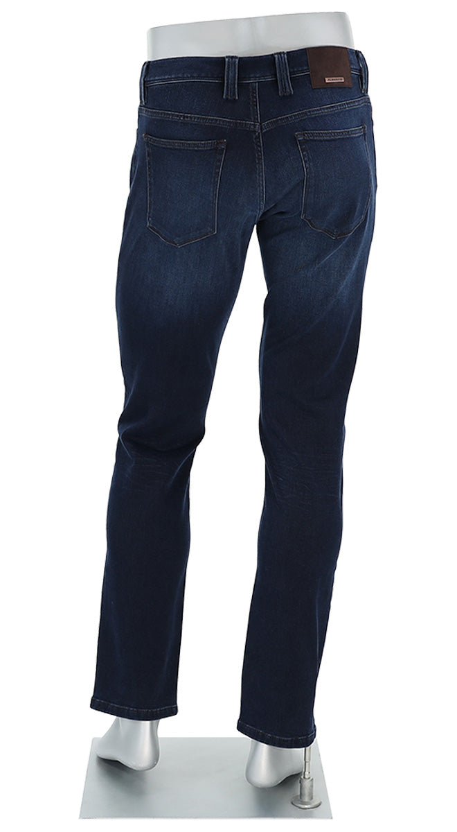Alberto Pipe Superfit Dual Fx Soft Hand Denim Indigo Back View