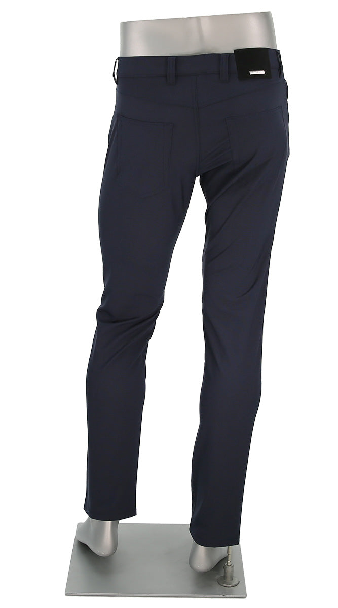 Alberto Pipe Mini Pepita Ceramica Navy Pants Back View