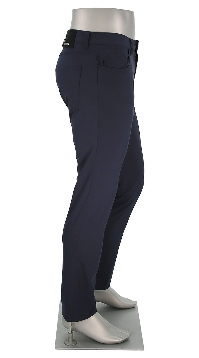 Alberto Pipe Mini Pepita Ceramica Navy Pants Side View