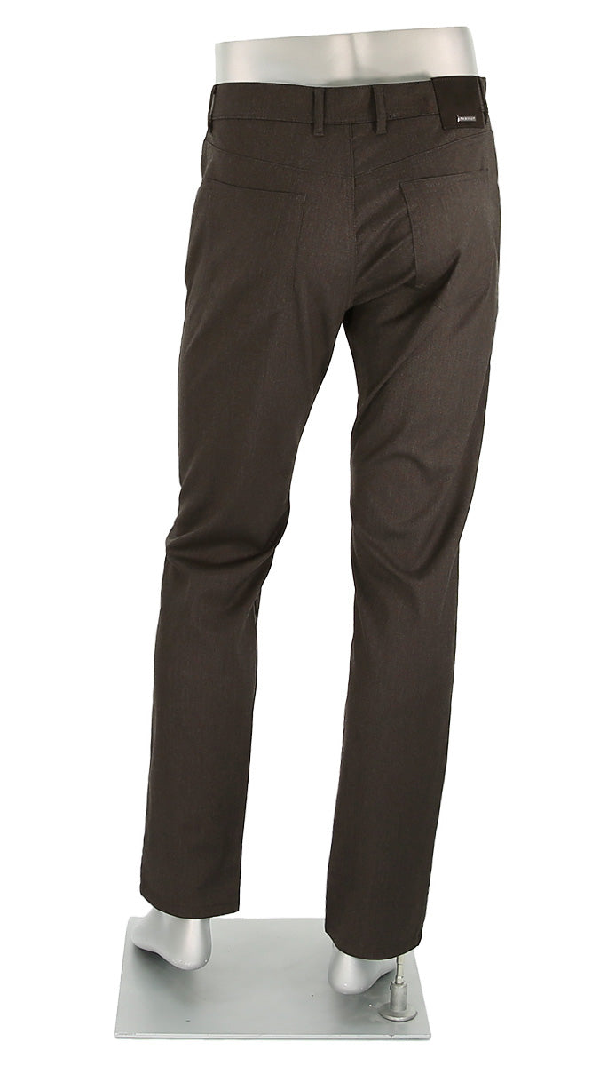 Alberto Textured Ceramica Brown Pants Back View