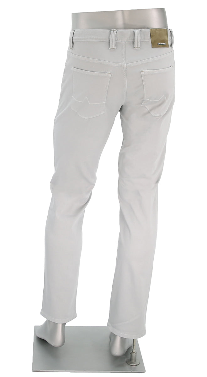 Alberto Pipe Stretch Colored Denim Silver Back View