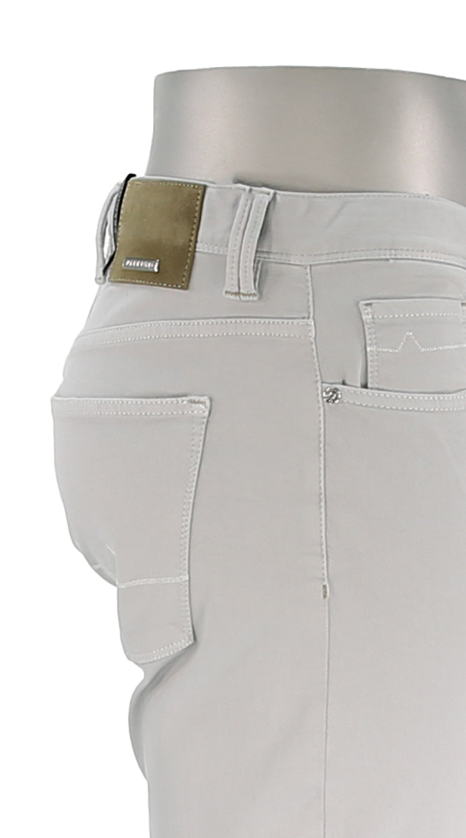 Alberto Pipe Stretch Colored Denim Silver Closer Side View 