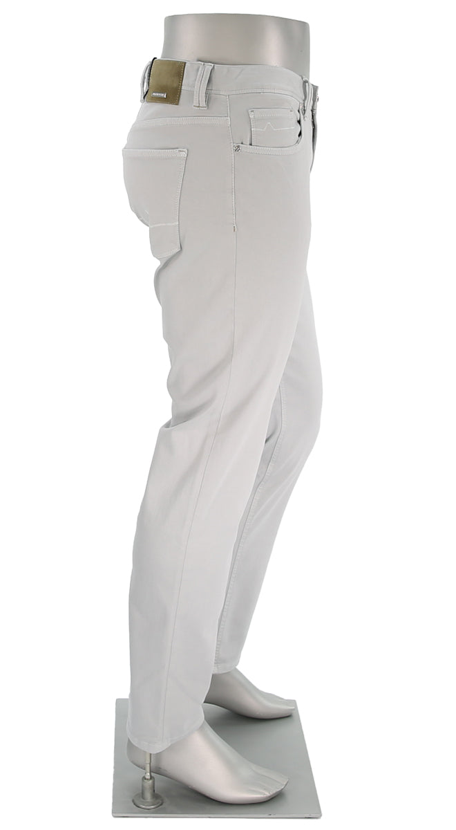 Alberto Pipe Stretch Colored Denim Silver Side View