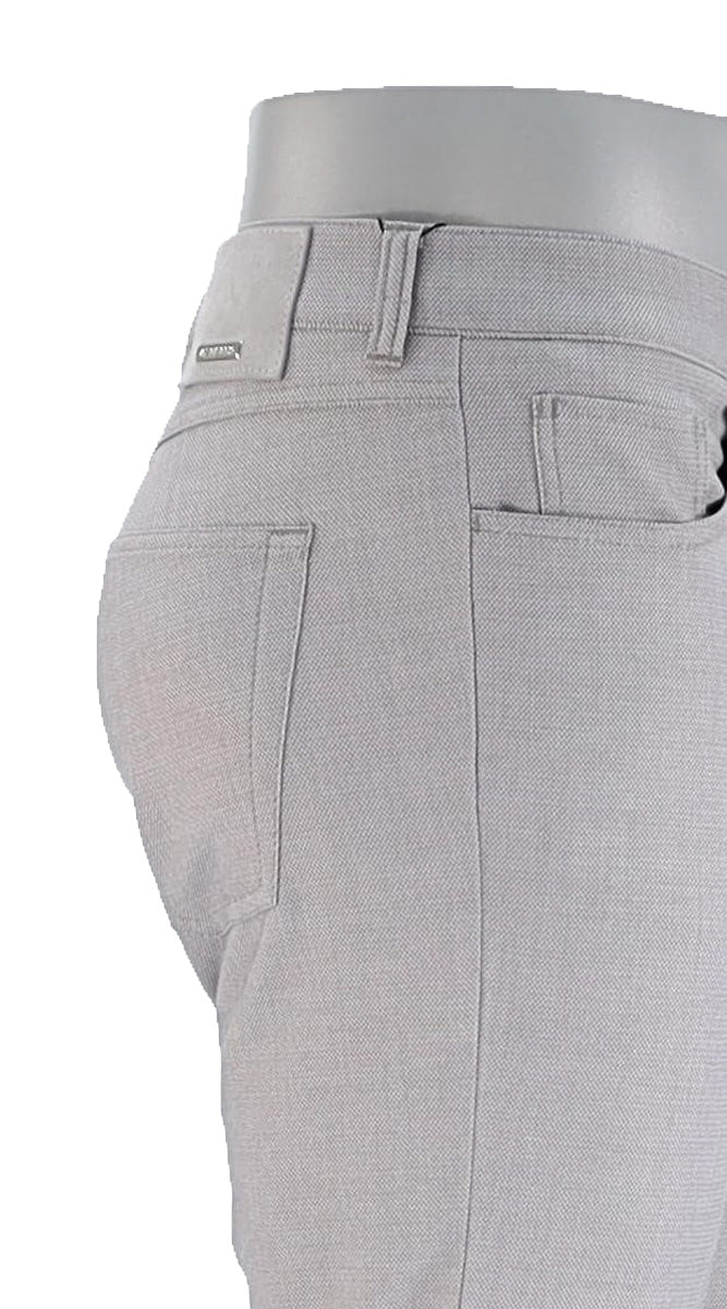 Alberto Stone Ceramica Two Tone Light Grey  Pants Closer Side View 