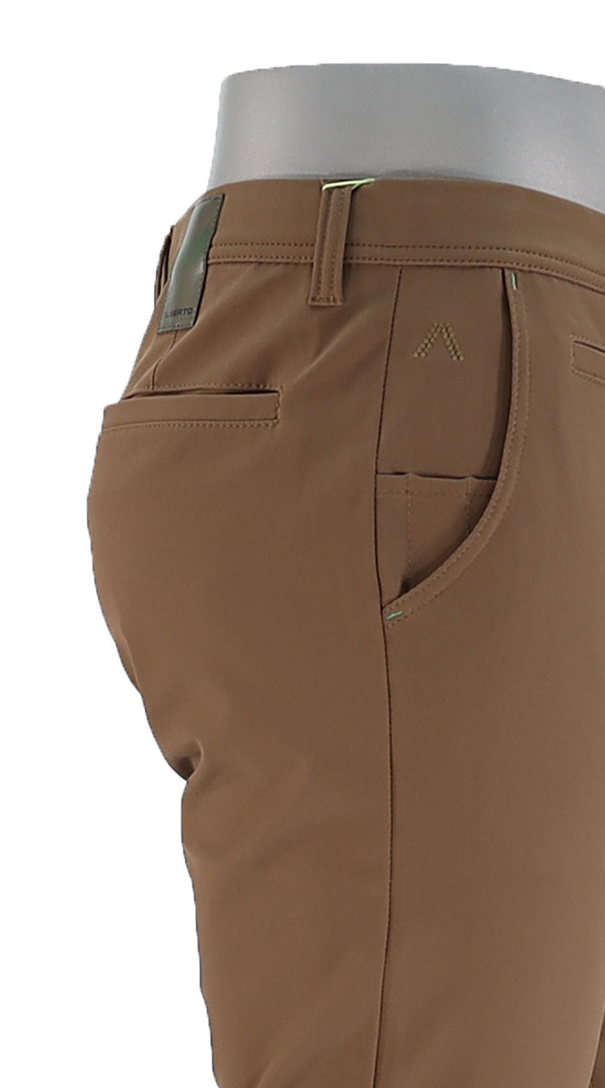 Alberto Rookie Golf 3X Dry Pant Mocha Closer Side View 