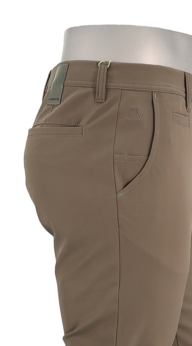Alberto Rookie Golf 3x Dry Pant Dark Khaki Closer View