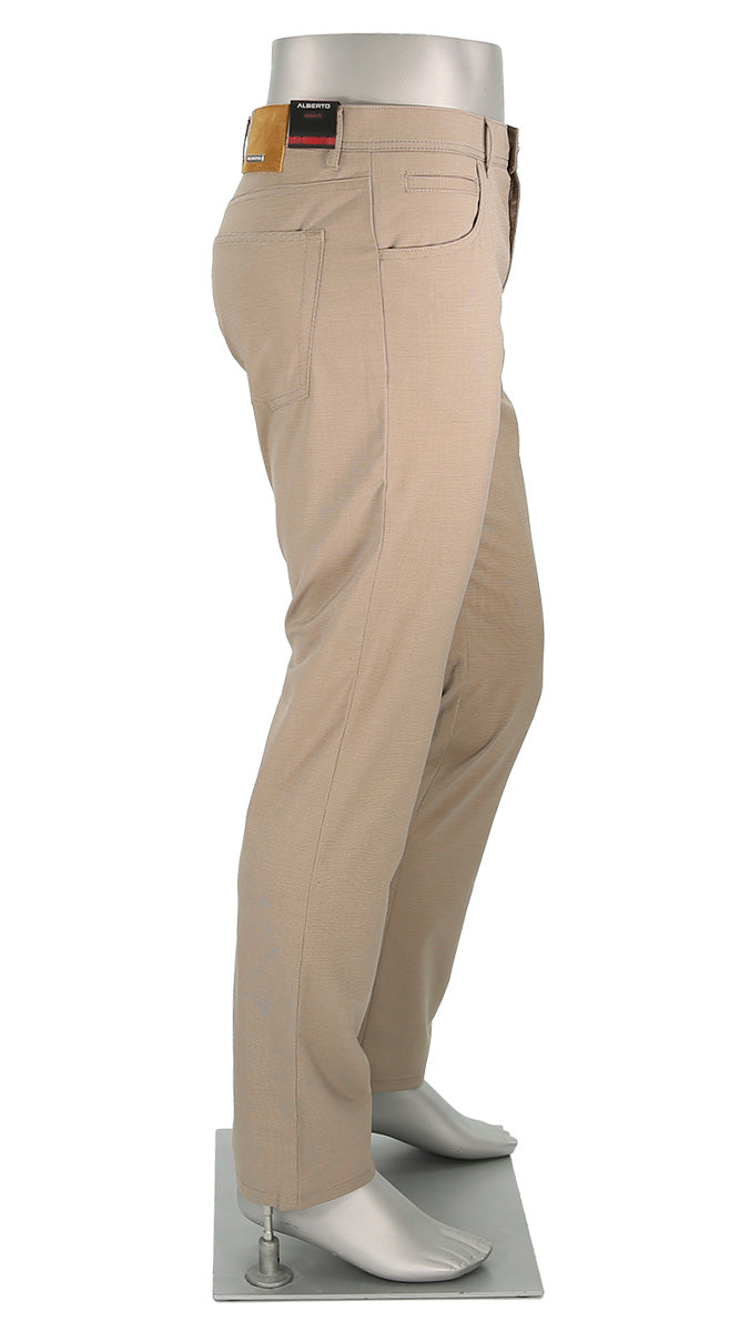 Alberto Stone Mini Pepita Ceramica Khaki Pants Side View