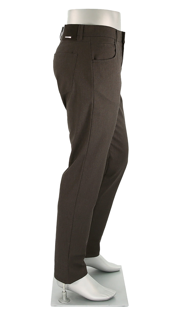Alberto Stone Textured Ceramica Brown Pants Side View
