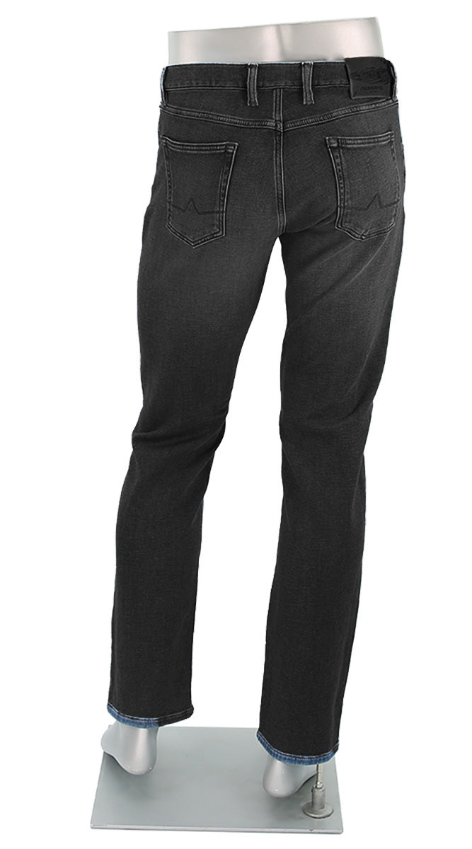 Alberto Stone Jersey Denim Charcoal Back View 