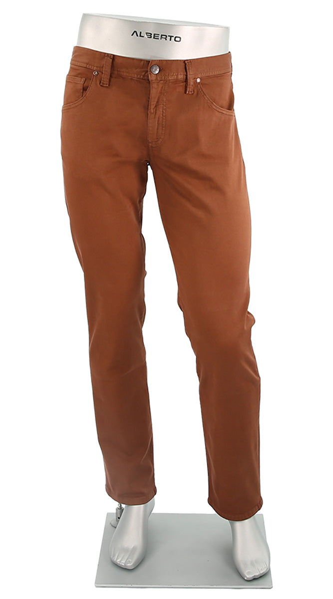 Alberto Stone Stretch Colored Denim Paprika - Alberto Pants USA 