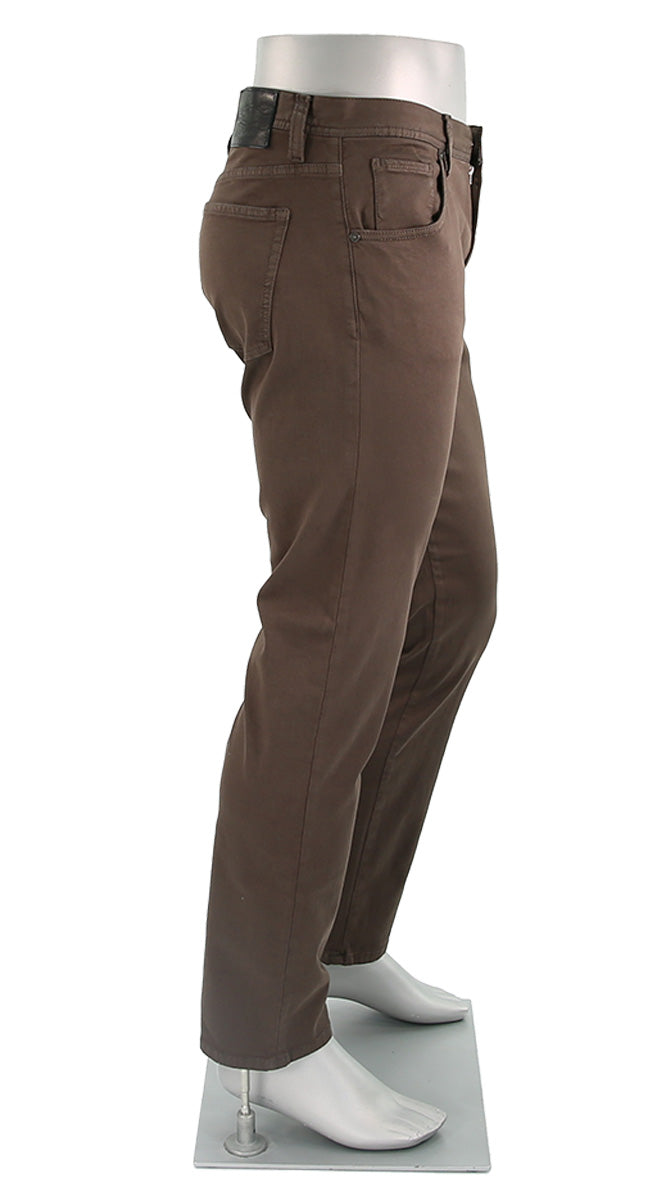 Alberto Pipe Stretch Colored Denim Tobacco Pants Side View 