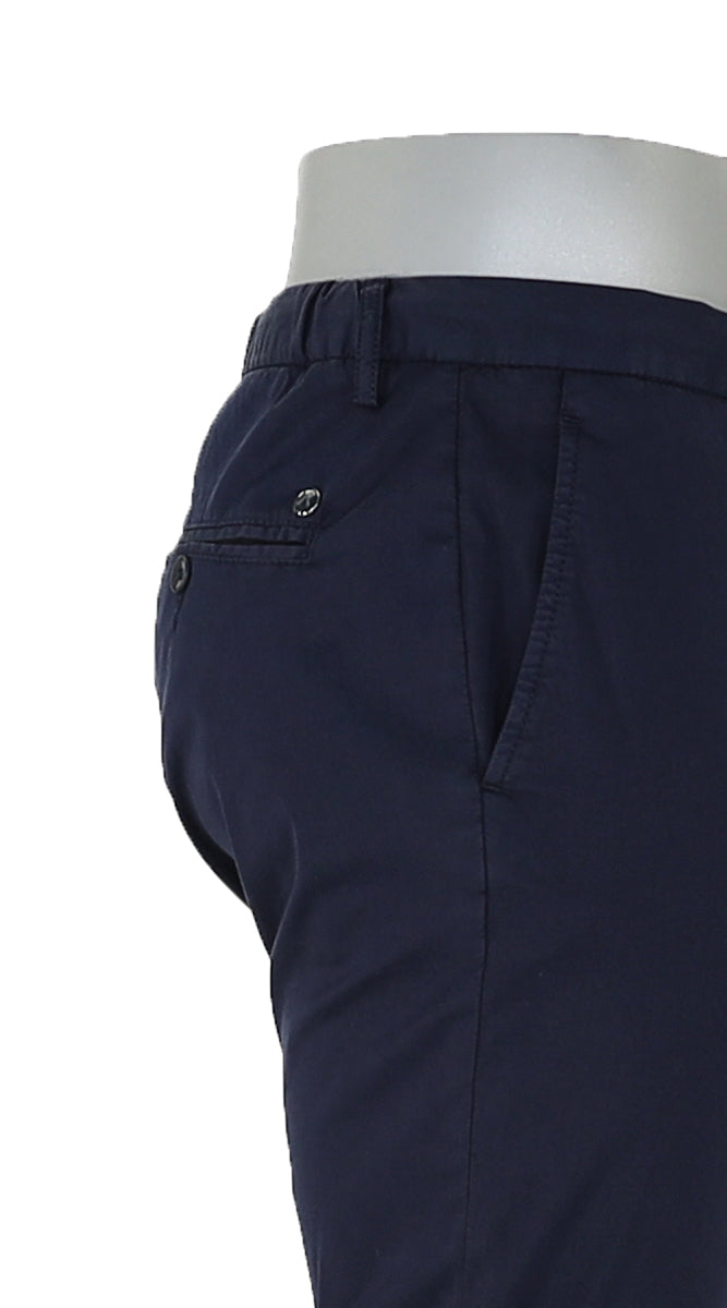 Alberto Cotton Super Light Slim Pant Navy Closer View
