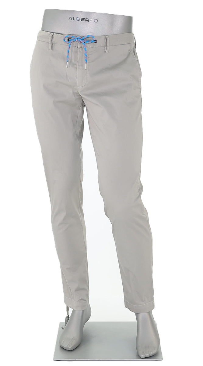 Alberto Cotton Super Light Slim Pant Stone - Alberto Pants USA 