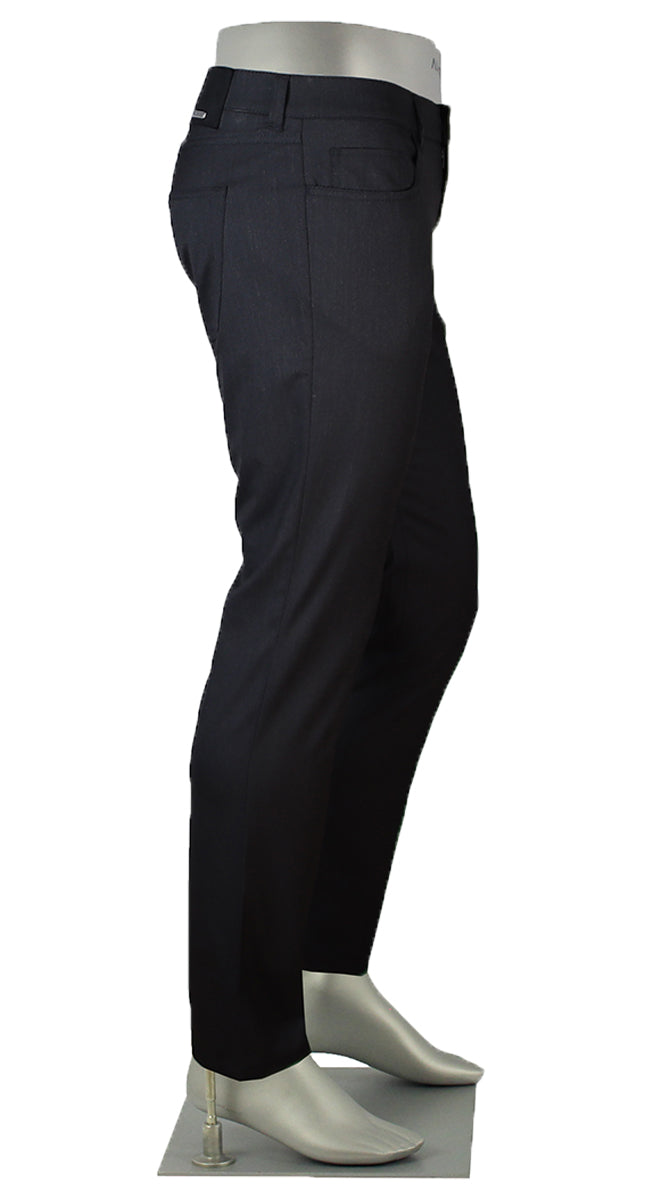 Alberto Pipe Ceramica Two Tone Black Pants Side View