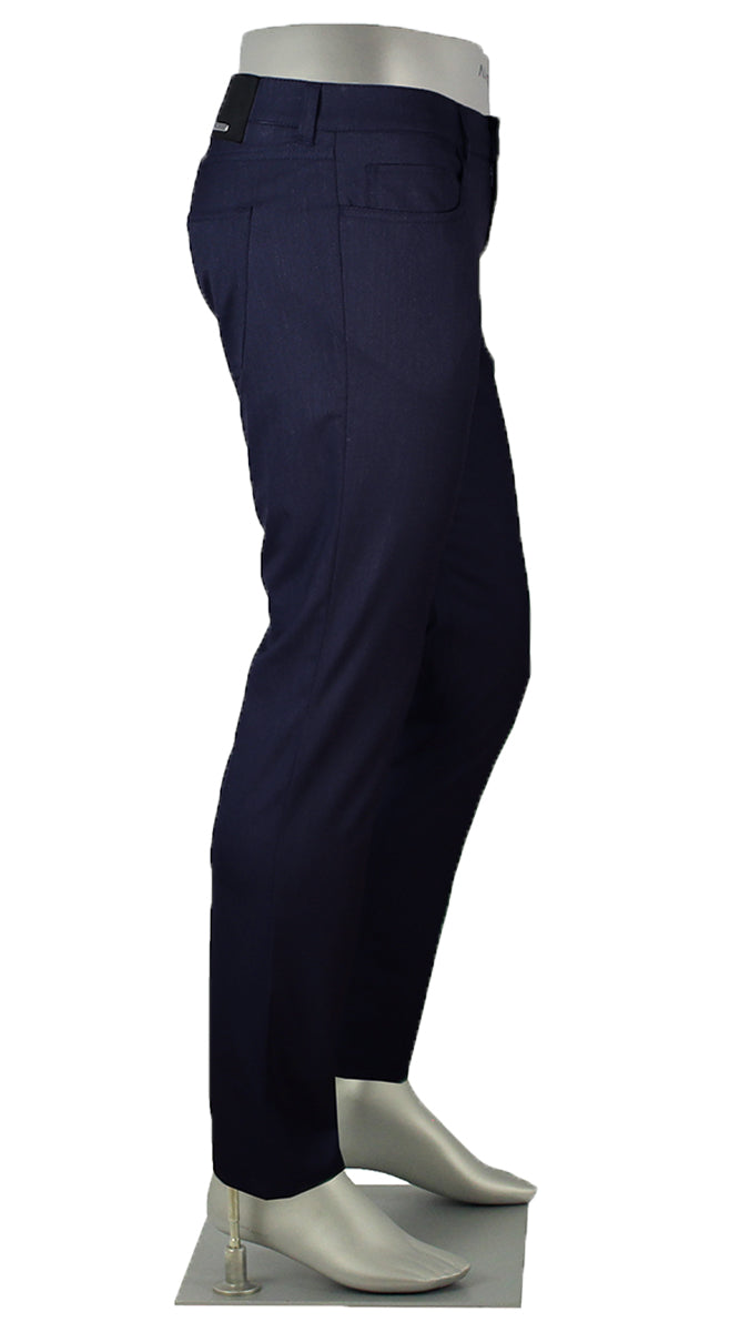 Alberto Stone Ceramica Two Tone Navy Pants Side View