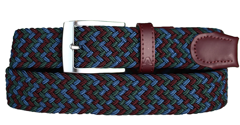 Alberto Evan Stretch Belt Green/Red/Blue - Alberto Belts USA 