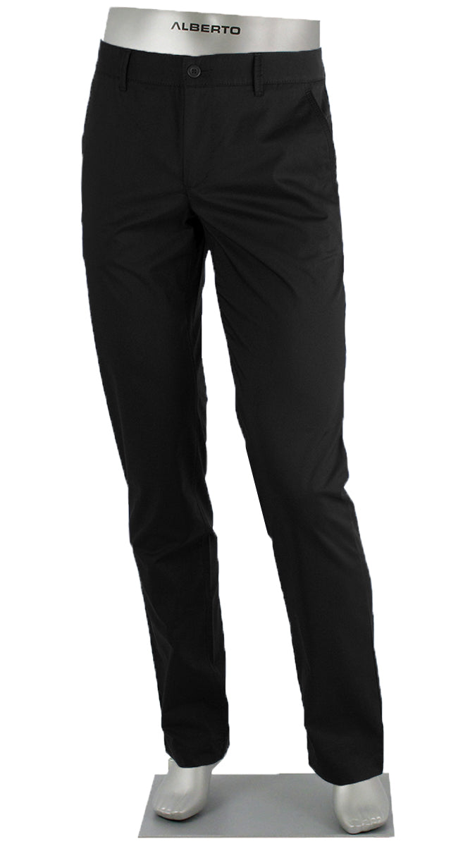 ALBERTO PANT LOU COTTON CERAMICA GABARDINE BLACK 1509