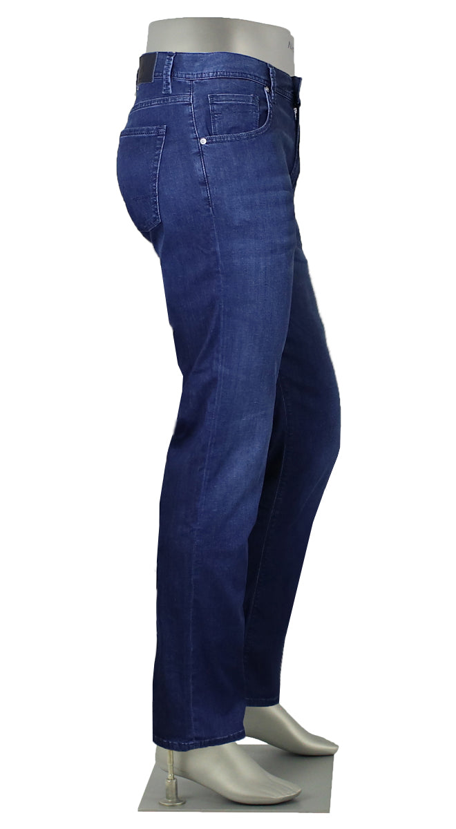 Alberto Pipe Tencel Light Weight Indigo Side View 