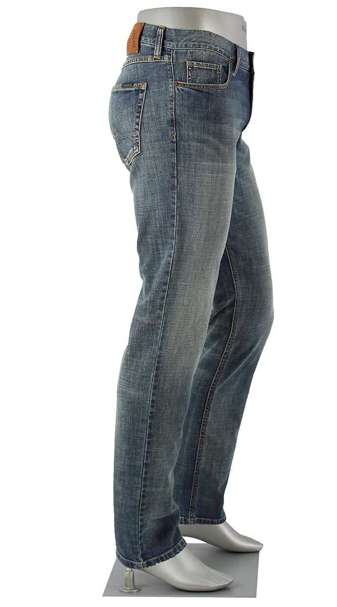 ALBERTO JEANS PIPE AUTHENTIC DENIM WASHED MED BLUE P1896-883 1896
