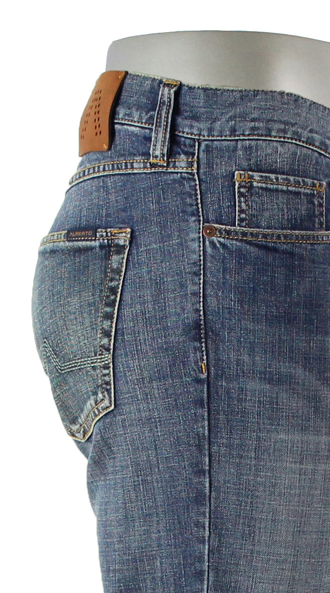 ALBERTO JEANS PIPE AUTHENTIC DENIM WASHED MED BLUE P1896-883 1896