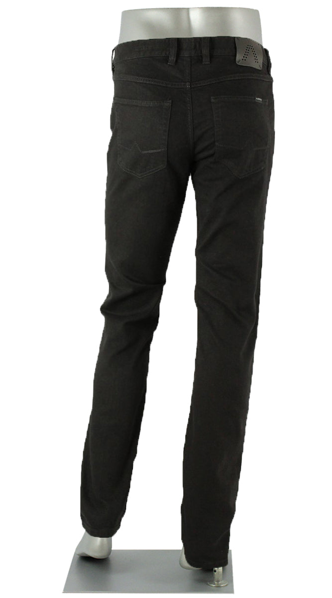 Alberto Slim Superfit Dual Fx Black Pants Back View 