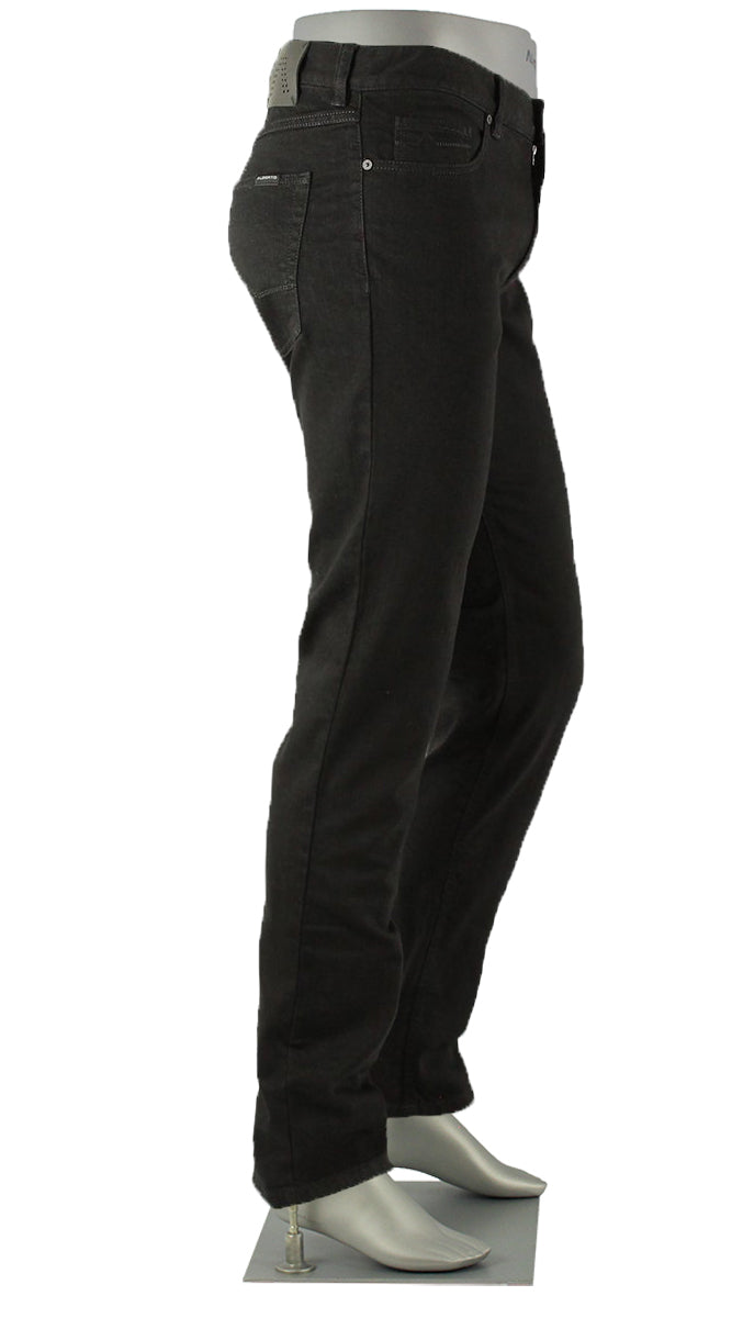 Alberto Slim Superfit Dual Fx Black Pants Side View 
